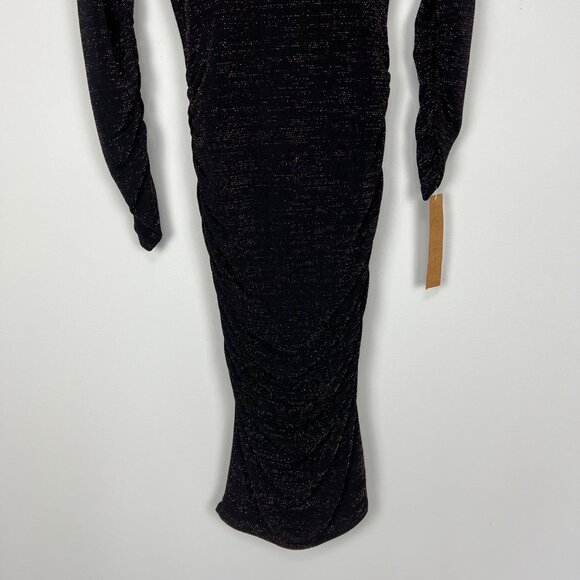 Rachel Roy Womens Off Shoulder Lurex Jersey Dress Black Metallic Glitter size S - Picture 5 of 16